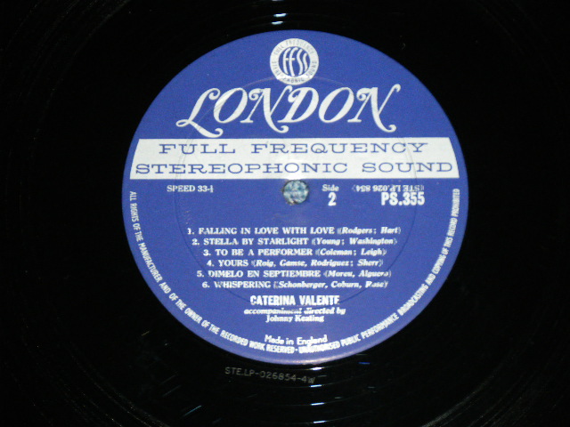 画像: CATERINA VALENTE - SONGS I'VE SUNG ON THE PERRY COMO SHOW ( Ex++/Ex+++)  / 1963 UK EXPORT US AMERICA ORIGINAL STEREO Used LP 