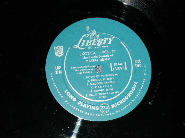 画像: MARTIN DENNY - EXOTICA VOL.III ( Ex-, VG+++/Ex+)   / 1959 US AMERICA ORIGINAL "1st Press TURQUOISE Label" MONO Used   LP  