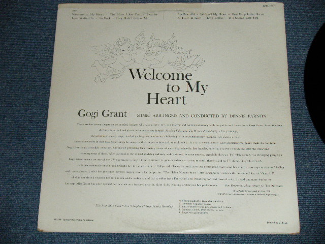 画像: GOGI GRANT - WELCOME TO MY HEART(Ex+/Ex++,Ex+++)  / 1958 US AMERICA ORIGINAL MONO Used  LP