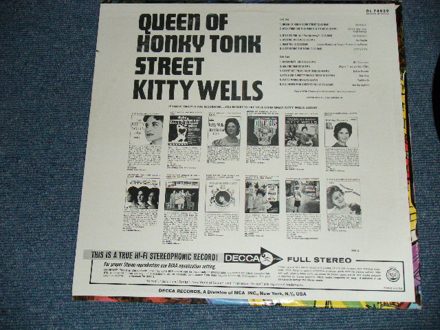 画像: KITTY WELLS - QUEEN OF THE HONKY TONK STREET ( Ex+++/Ex+++ ) / 1967 US AMERICA ORIGINAL STEREO  Used LP  