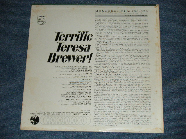 画像: TERESA BREWER -  TERRIFIC TERESA BREWER  ( Ex++,Ex+/MINT-)  / 1963 US AMERICA  ORIGINAL MONOUsed LP