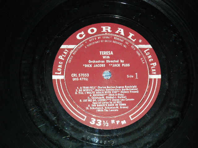 画像: TERESA BREWER - TERESA ( Ex++?Ex+++ )  / 1956 US AMERICA  ORIGINAL "MAROON Label" MONO Used LP