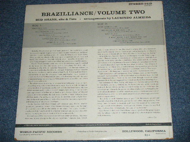 画像: BUD SHANK - BRAZILLIANCE VOL.2 ( Ex++/Ex++)  / 1961-62 US AMERICA ORIGINAL "RED WAX Vinyl" STEREO   Used LP  