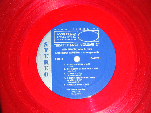 画像: BUD SHANK - BRAZILLIANCE VOL.2 ( Ex++/Ex++)  / 1961-62 US AMERICA ORIGINAL "RED WAX Vinyl" STEREO   Used LP  