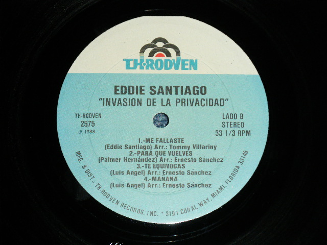 画像: EDDIE SANTIAGO (SALSA)- INVASION DE LA PRIVACDAD ( MINT-/MINT-) / 1988 US AMERICA ORIGINAL Used LP 