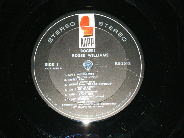 画像: ROGER WILLIAMS -  ROGER!  ( Ex++,Ex+/Ex++ Looks:Ex) / 1967 US AMERICA ORIGINAL STEREO  Used LP 