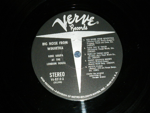 画像: GENE KRUPA - BIG NOISE FROM WINNETKA :GENE KRUPA at the LONDON HOUSE ( Ex/Ex+++) / 1961 US AMERICA "2nd Press Label" STEREO LP