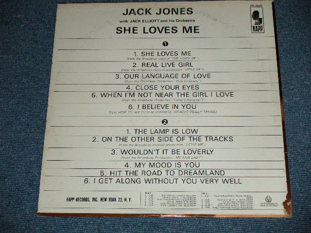 画像: JACK JONES - SHE LOVES ME  ( Ex+, Ex-/Ex+++) / 1963 US AMERICA ORIGINAL STEREO  Used LP 