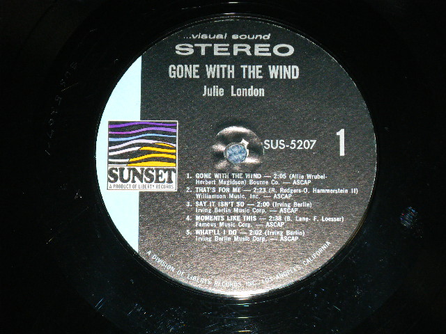 画像: JULIE LONDON - GONE WITH THE WIND (Ex++/Ex+++) /1968? US AMERICA ORIGINAL STEREO Used LP