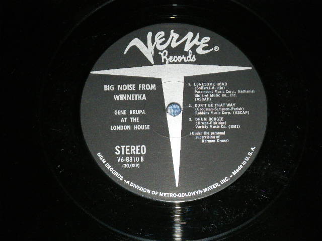 画像: GENE KRUPA - BIG NOISE FROM WINNETKA :GENE KRUPA at the LONDON HOUSE ( Ex/Ex+++) / 1961 US AMERICA "2nd Press Label" STEREO LP