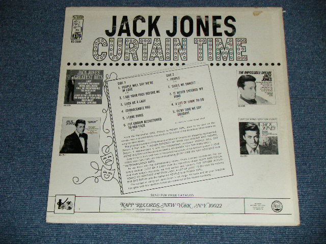 画像: JACK JONES - CURTAIN TIME  ( Ex+, Ex/Ex++) / 1968 US AMERICA ORIGINAL STEREO  Used LP 