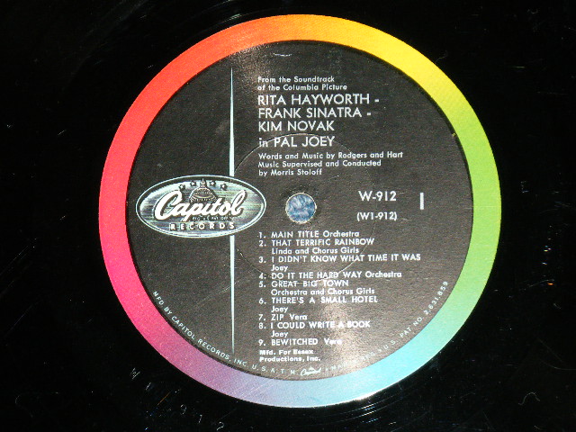 画像: ost (RITA HAYWORTH,RANK SINATRA,KIM NOVAK ) - PAL JOEY ; RODGERS and HART'S ( Ex+/Ex++) / 1959? US AMERICA  ORIGINAL "BLACK with RAINBOW Ring 'CAPITOL Logo on TOP Label"  MONO Used  LP 