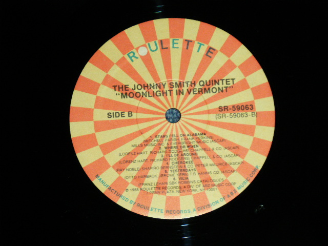 画像: JOHNNY SMITH QUINTET - MOONLIGHT IN VERMONT  ( Ex+++/Ex+++ )  / 1988 US AMERICA REISSUE + JACKET Made in CANADA  Used LP 