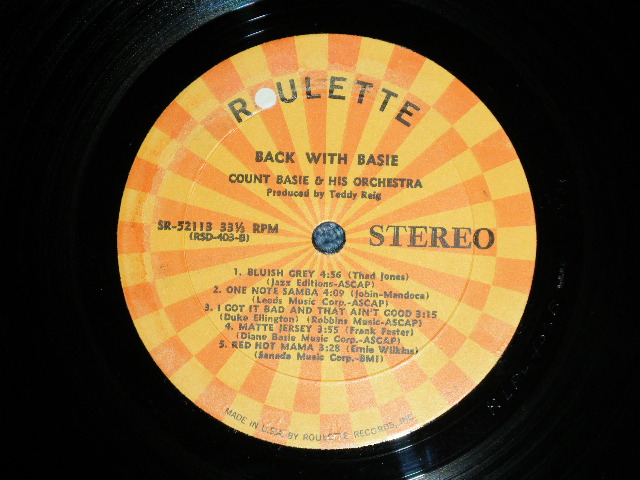 画像: COUNT BASIE - BACK WITH BASIE:MORE HIT PERFORMANCES OF THE '60's ( Ex++/Ex+,Ex+++ A-2&3 : SCRATCHES)   / 1964 US AMERICA ORIGINAL STEREO Used LP  