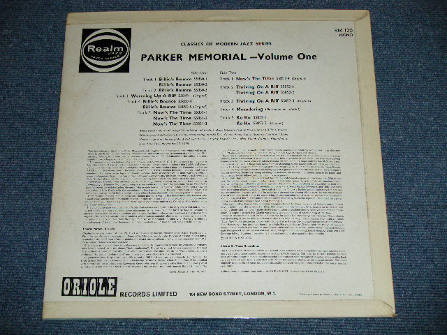 画像: CHARLIE PARKER - PARKER MEMORIAL VOL.1 ( Ex+++/Ex+++) / 1963  UK ENGLAND  ORIGINAL  MONO Used LP 