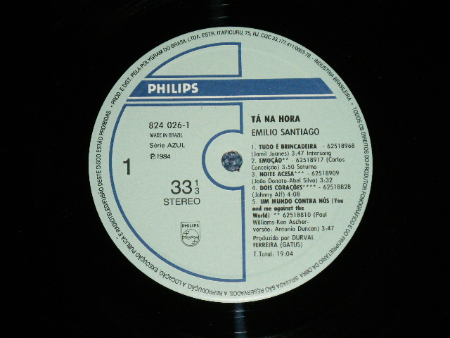 画像: EMILIO SANTIAGO( BRAZILIAN FUNK!)  - TA NA HORA  ( Ex/Ex+++)  /  1984 BRAZIL ORIGINAL Used LP