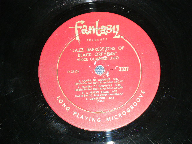 画像: VINCE GUARALDI  - JAZZ IMPRESSIONS OF BLACK ORPHEUS : CAST YOUR FATE TO THE WIND  ( Ex++/Ex- Looks:VG+++ / 1962 US AMERICA   "MAROON with GOLD PRINT Label" MONO  Used LP  