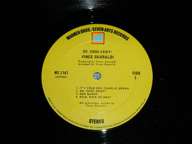 画像: VINCE GUARALDI - OH GOOD GRIEF! ( Ex+/Ex+++)  / 1968 US ORIGINAL "GREEN with 'W7' Logo on Top Label" STEREO Used LP 