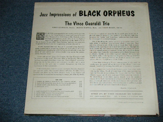 画像: VINCE GUARALDI  - JAZZ IMPRESSIONS OF BLACK ORPHEUS : CAST YOUR FATE TO THE WIND  ( Ex++/Ex- Looks:VG+++ / 1962 US AMERICA   "MAROON with GOLD PRINT Label" MONO  Used LP  