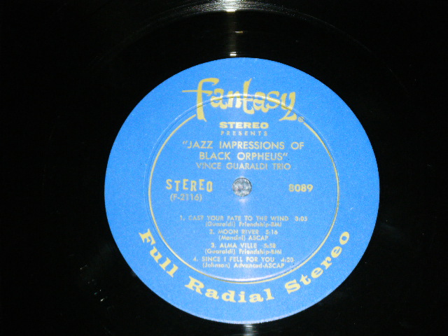 画像: VINCE GUARALDI  - JAZZ IMPRESSIONS OF BLACK ORPHEUS : CAST YOUR FATE TO THE WIND ~THE ORIGINAL HIT~  ( Ex+/Ex+++ ) / 1962 US AMERICA   "BLUE  with GOLD PRINT Label" STEREO  Used LP  