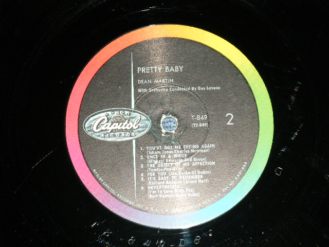 画像: DEAN MARTIN - PRETTY BABY ( Ex+++/Ex++ )  / 1960 US AMERICA  2nd Press "BLACK with RAINBOW RING Label" Used LP  LP  
