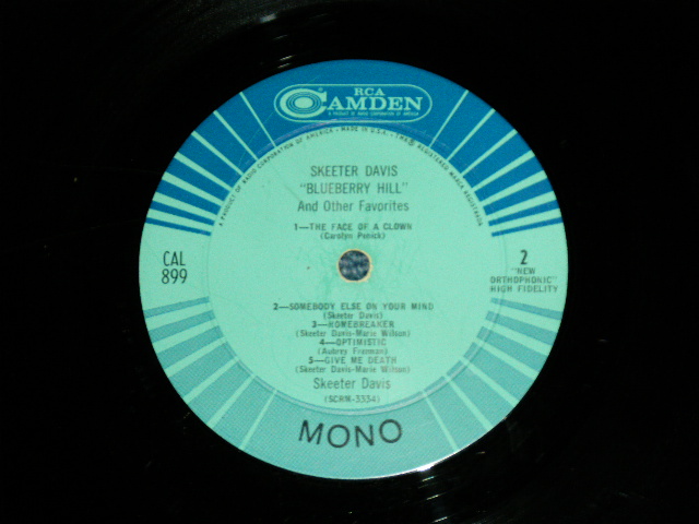 画像: SKEETER DAVIS - BLUEBERRY HILL (Ex++/Ex++ Looks:Ex+) / 1965 US AMERICA ORIGINAL STEREO Used LP 