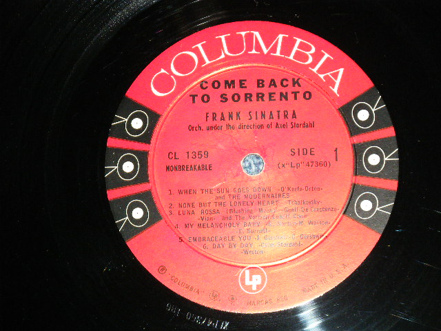 画像: FRANK SINATRA -  COME BACK TO SORENNTO  ( Ex+/Ex++ )  / 1959  US AMERICA  ORIGINAL  "6 EYE'S LABEL" MONO Used LP 