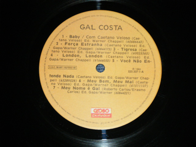 画像: GAL COSTA -  GAL COSTA ( MINT-/MINT-)  / 1994 BRAZIL ORIGINAL Used LP 