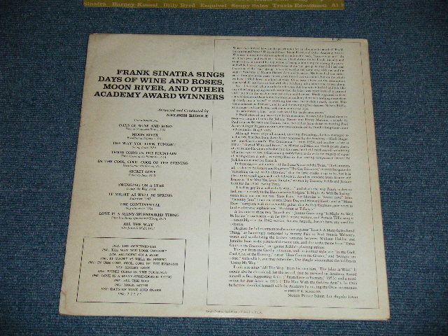 画像: FRANK SINATRA -  SINGS, DAYS OF WINE AND ROSES, MOON RIVER ( Ex+/Ex+++ ) / 1964 US AMERICA  ORIGINAL "CUSTOM LABEL Design"  MONO Used  LP 