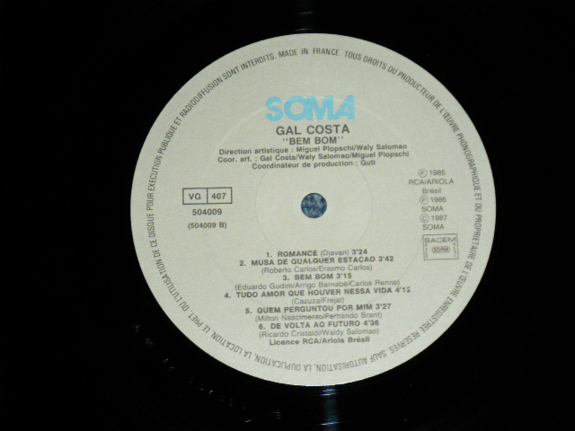 画像: GAL COSTA -  BEM BOM ( MINT-/MINT-)  / 1986 FRANCE ORIGINAL Used LP 