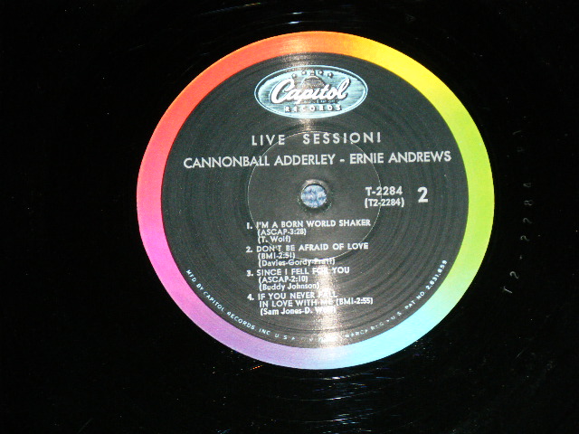 画像: CANNONBALL ADDERLEY-ERNIE ANDREWS  - LIVE SESSION! CANNONBALL ADDERLEY with The NEW EXCITING VOICE of ERNIE ANDREWS ( Ex+,Ex/Ex+++ )  / 1965 US AMERICA ORIGINAL "BLACK with RAINBOW and 'CAPITOL' Logo on TOP" Label  MONO Used LP 