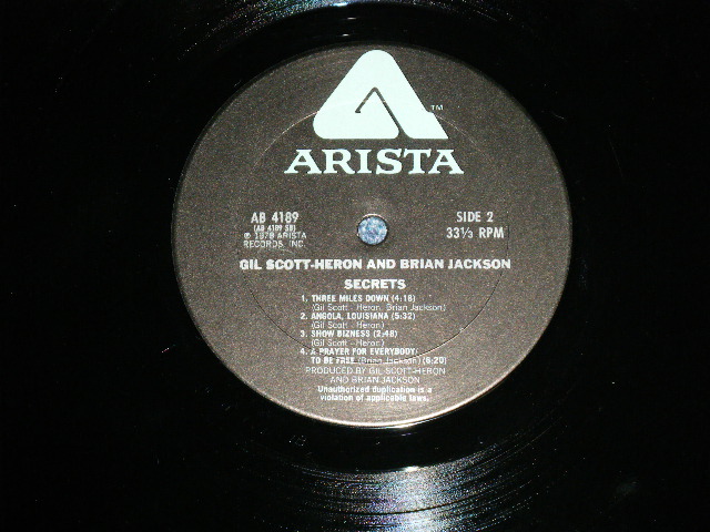 画像: GIL SCOTT-HERON and BRIAN JACKSON  - SECRETS  ( Ex+++/MINT- ) / 1978 US America Original Used  LP