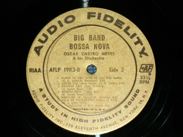 画像: OSCAR CASTRO-NEVES & His ORCHESTRA  - BIG BAND BOSSA NOVA   (Ex+++/Ex+++ B-4:EX)   / 1962 US AMERICA ORIGINAL  STEREO   Used LP 