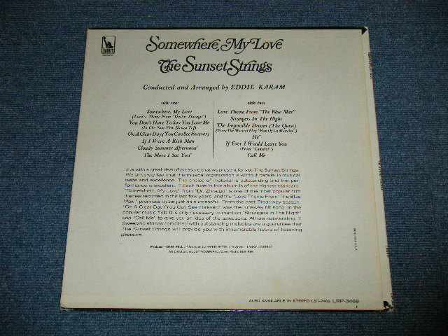 画像: SUNSET STRINGS - SOMEWHERE MY LOVE  ( Ex+++,Ex++/Ex- Looks:Ex+++, Ex+ Looks: Ex+++)   / 1966  US AMERICA ORIGINAL MONO Used   LP  
