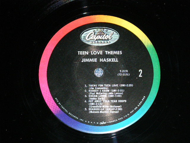 画像: JIMMIE HASKELL and His ORCHESTRA - TEEN LOVE THEMES  ( Ex+/Ex+++ Looks: Ex++)   / 1962S US AMERICA ORIGINAL 1st Press  'BLACK with COLOR Band Label' MONO Used LP  