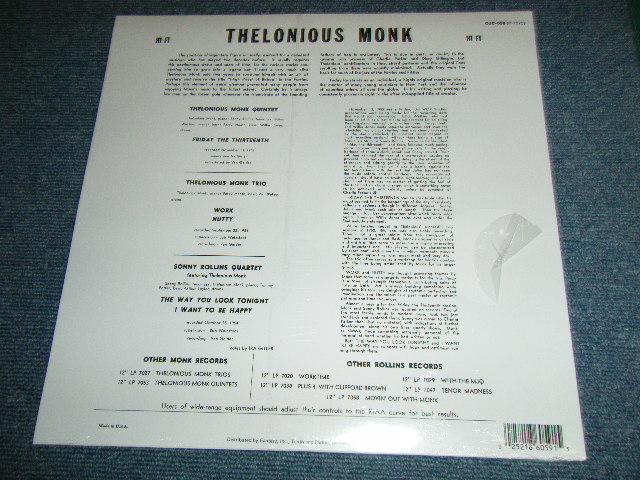画像: THELONIOUS MONK  and SONNY ROLLINS - THELONIOUS MONK  and SONNY ROLLINS ( SEALED ) / US AMERICA Reissue RE-PRESS "Brand New Sealed"