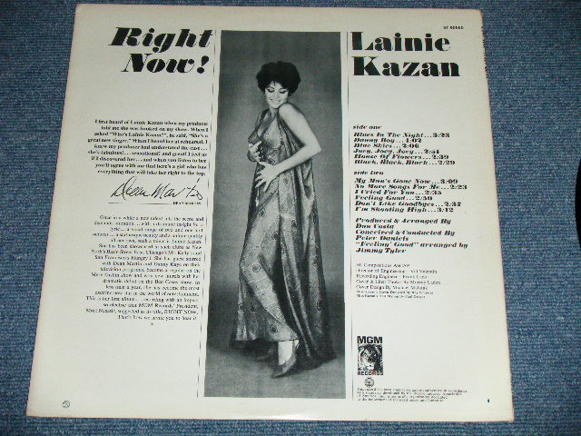 画像: LAINIE KAZAN - RIGHT NOW! (Ex+++/Ex+++)  / 1966 US ORIGINAL " RECORD CLUB Release" STEREO Used LP 