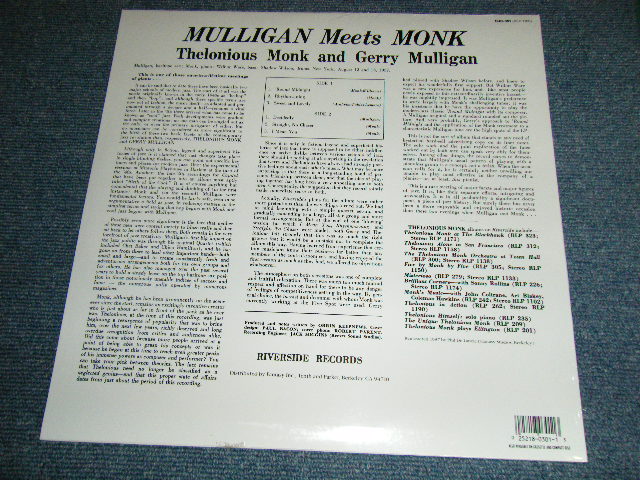 画像: THELONIOUS MONK  and GERRY MULLIGAN - MULLIGAN  MEETS MONK ( SEALED ) / US AMERICA Reissue RE-PRESS "Brand New Sealed"