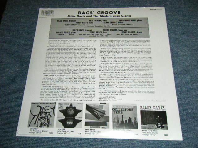 画像: MILES DAVIS and The MODERN JAZZ GIANTS -  BAGS GROOVE ( SEALED ) / US AMERICA Reissue RE-PRESS "Brand New Sealed"