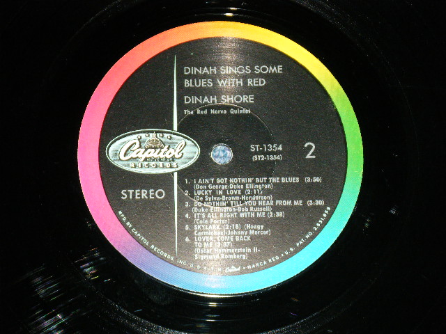 画像: DINAH SHORE with the RED NORVO Quintet - DINAH SINGS SOME BLUES WITH RED ( Ex++/Ex+++) / 1960 US AMERICA ORIGINAL "CAPITOL Logo on LEFT Label" STEREO Used LP 