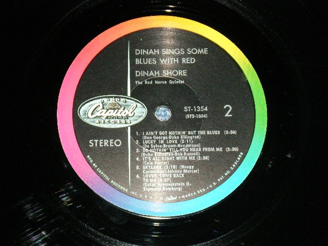 画像: DINAH SHORE with the RED NORVO Quintet - DINAH SINGS SOME BLUES WITH RED ( Ex/Ex+ EDSP) / 1960 US AMERICA ORIGINAL "CAPITOL Logo on LEFT Label" MONO Used LP 