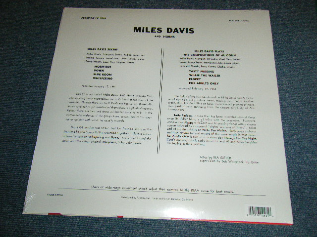 画像: MILES DAVIS -   MILES DAVIS AND HORNS  ( SEALED ) / US AMERICA Reissue RE-PRESS "Brand New Sealed"