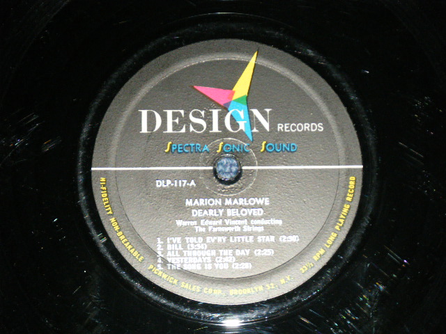 画像: MARION MARLOWE - DEARLY BELOVED  ( Ex+/Ex+ ) / 1960's? US AMERICA  ORIGINAL  MONO  UsedLP