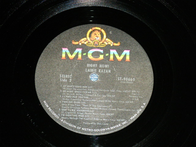 画像: LAINIE KAZAN - RIGHT NOW! (Ex+++/Ex+++)  / 1966 US ORIGINAL " RECORD CLUB Release" STEREO Used LP 