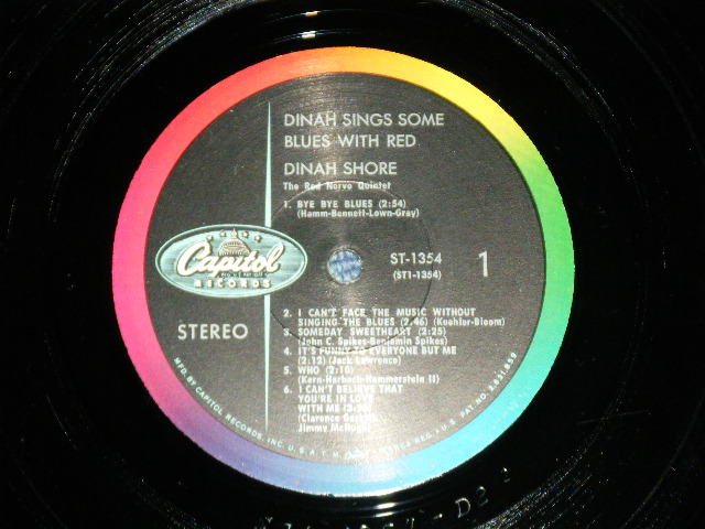 画像: DINAH SHORE with the RED NORVO Quintet - DINAH SINGS SOME BLUES WITH RED ( Ex/Ex+ EDSP) / 1960 US AMERICA ORIGINAL "CAPITOL Logo on LEFT Label" MONO Used LP 