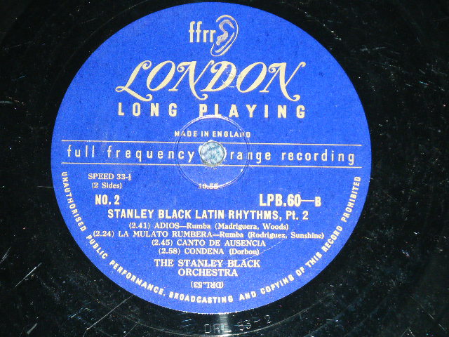 画像: STANLEY BLACK and His CONCERT ORCHESTRA - LATIN RHYTHMS  ( Ex/VG+++ )  / 1949 US AMERICA ORIGINAL MONO  Used 10" LP 