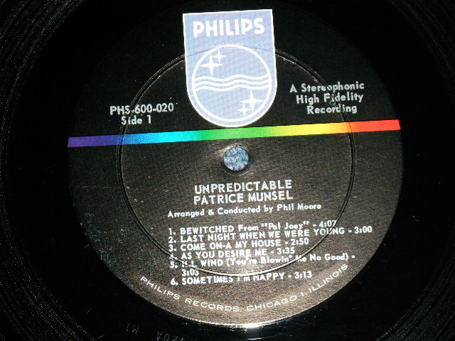画像: PATRICE MUNSEL - UNPREDICTABLE ( Ex+++/Ex++++ )  / 1963 US AMERICA  ORIGINAL STEREO Used LP
