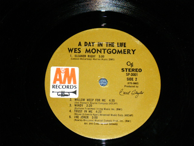 画像: WES MONTGOMERY- A DAY IN THE LIFE ( Ex/Ex+++ Looks:Ex++ )  / 1967 US AMERICA ORIGINAL 1st Press "BROWN Label" STEREO  Used LP  