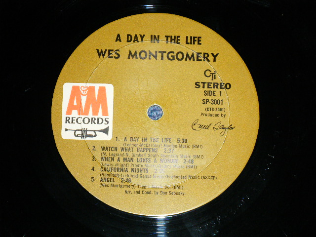 画像: WES MONTGOMERY- A DAY IN THE LIFE ( Ex/Ex++ Looks:Ex+ )  / 1967 US AMERICA ORIGINAL 1st Press "BROWN Label" STEREO  Used LP  