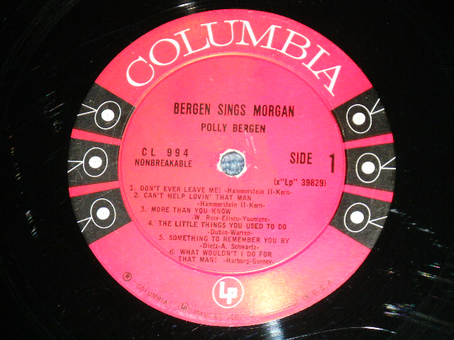 画像: POLLY BERGEN - SINGS SONGS OF HELEN MORGAN (  VG+++/Ex ) / 1957 US ORIGINAL "6 EYE'S LABEL"  MONO Used LP 